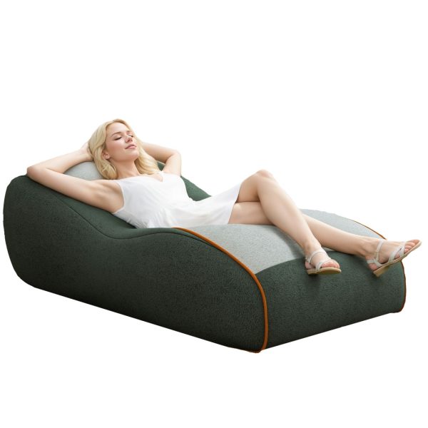 Curved Floor Sofa with Lumbar Support & Breathable Fabric