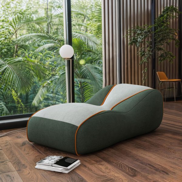 Curved Floor Sofa with Lumbar Support & Breathable Fabric - Image 2