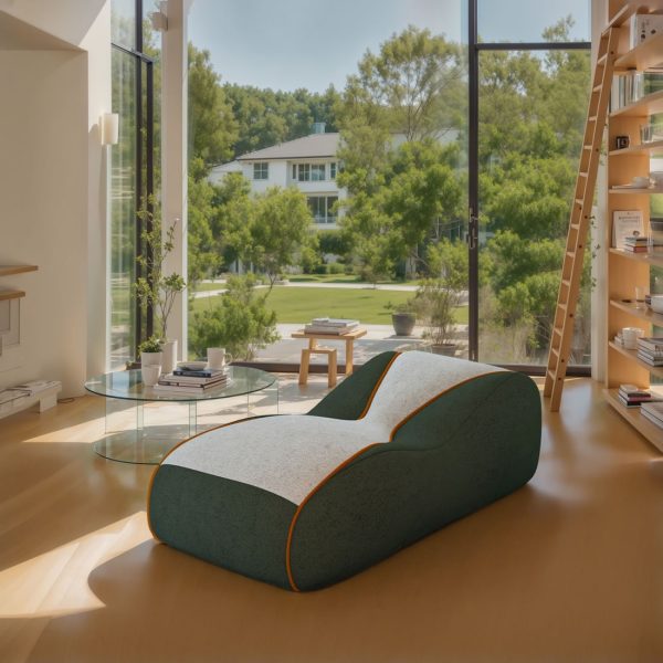 Curved Floor Sofa with Lumbar Support & Breathable Fabric - Image 12