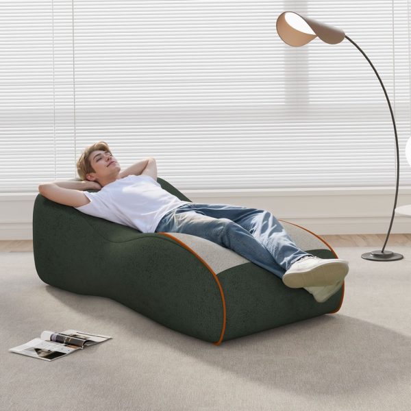Curved Floor Sofa with Lumbar Support & Breathable Fabric - Image 13