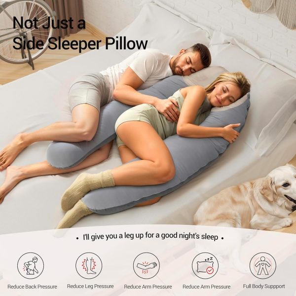 Full Body U-Shape Pillow for Side Sleepers & Reading Support - Image 3