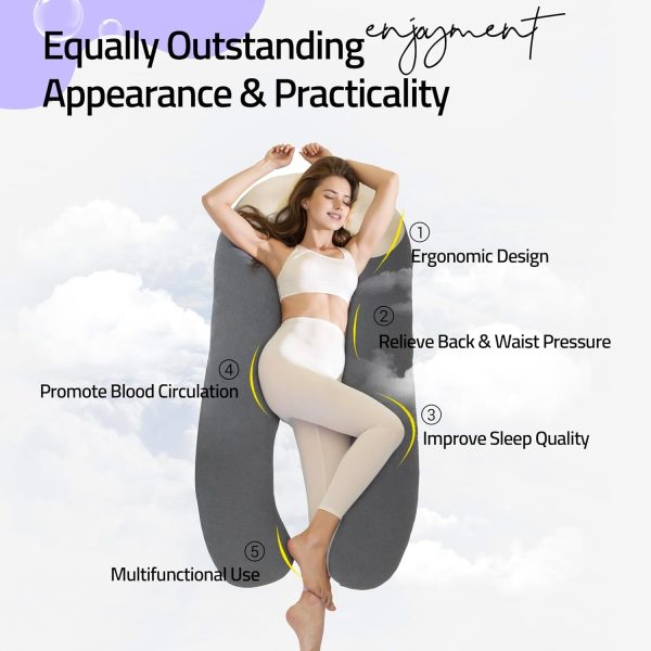 Full Body U-Shape Pillow for Side Sleepers & Reading Support - Image 8