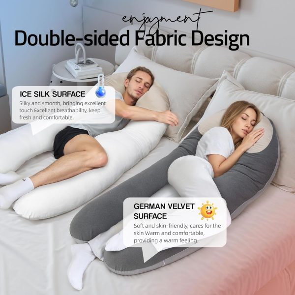 Full Body U-Shape Pillow for Side Sleepers & Reading Support - Image 10