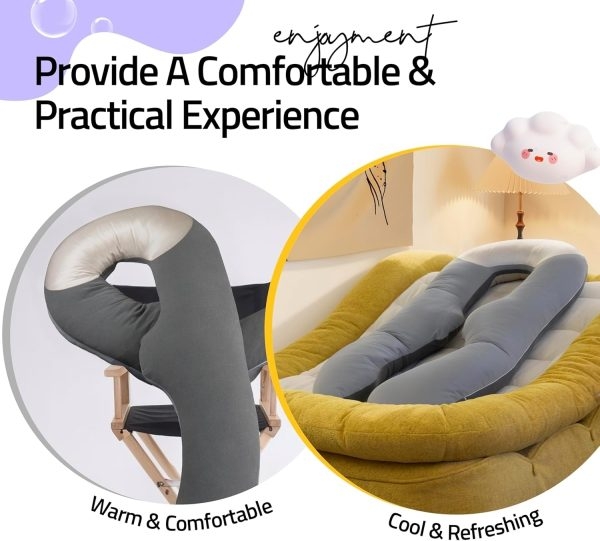 Full Body U-Shape Pillow for Side Sleepers & Reading Support - Image 12