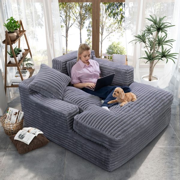 Oversized Sofa Bed Sleeper Chaise Lounge Chair, Removable Cover - Image 5
