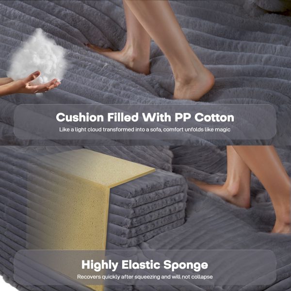 Oversized Sofa Bed Sleeper Chaise Lounge Chair, Removable Cover - Image 7