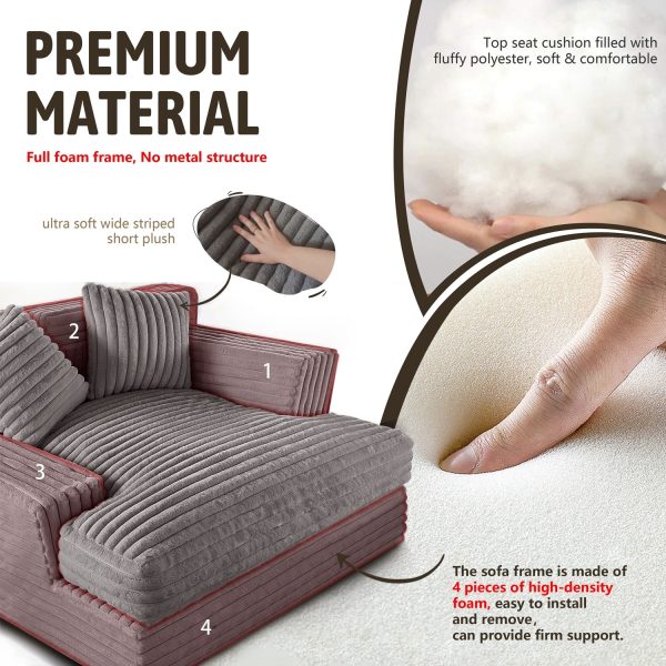 Oversized Sofa Bed Sleeper Chaise Lounge Chair, Removable Cover - Image 10