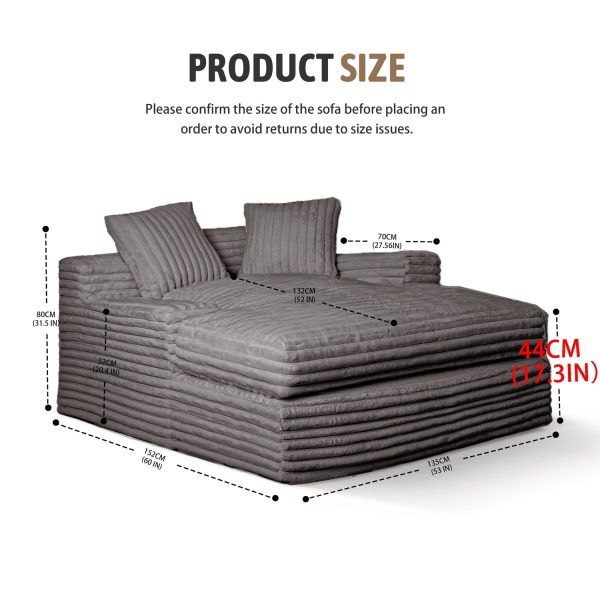 Oversized Sofa Bed Sleeper Chaise Lounge Chair, Removable Cover - Image 12