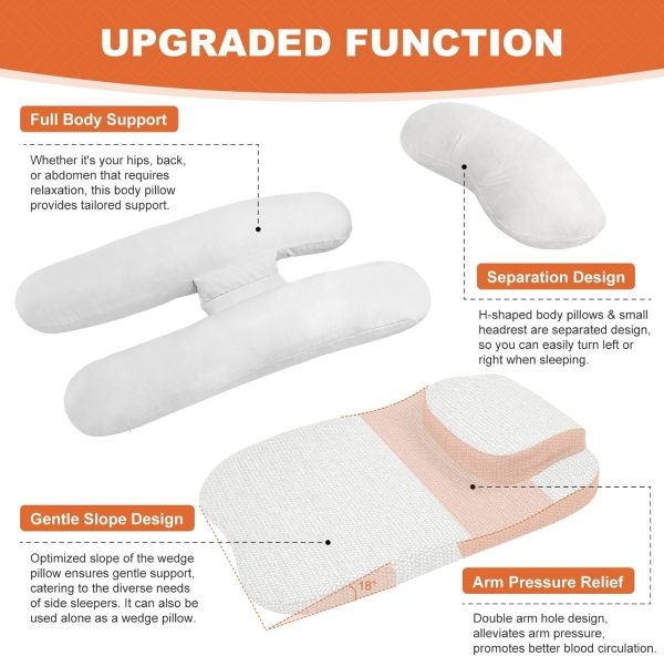 Side Sleeper Body Pillow with Arm Hole for Shoulder Neck Support - Image 9