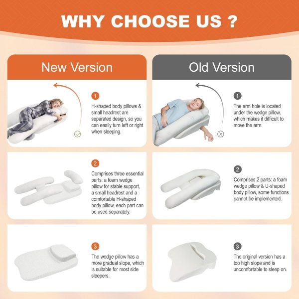 Side Sleeper Body Pillow with Arm Hole for Shoulder Neck Support - Image 10