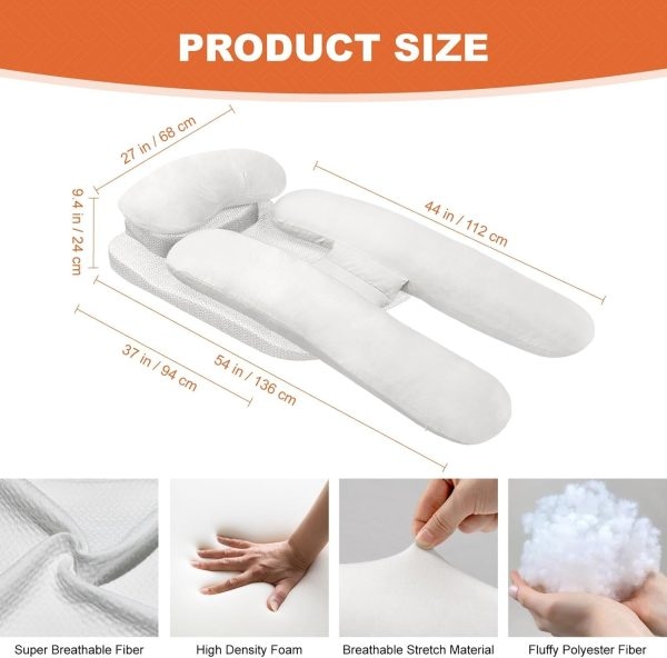 Side Sleeper Body Pillow with Arm Hole for Shoulder Neck Support - Image 11