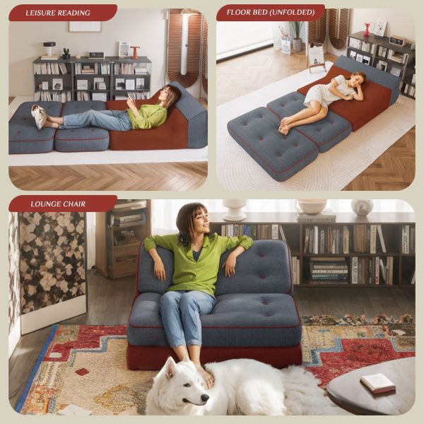 Convertible Sleeper Sofa Bed 3-in-1 Folding Futon Couch - Image 5
