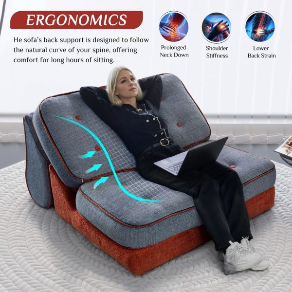 Convertible Sleeper Sofa Bed 3-in-1 Folding Futon Couch - Image 8