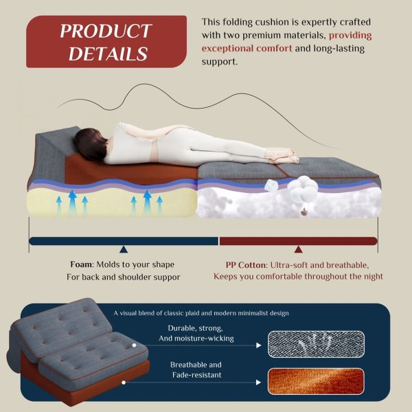 Convertible Sleeper Sofa Bed 3-in-1 Folding Futon Couch - Image 9