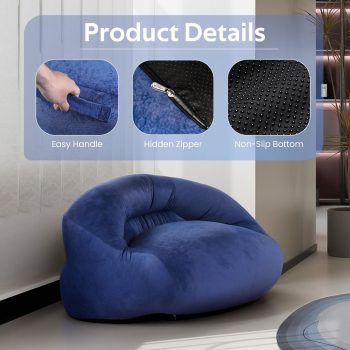 large bean bag chair floor couch 6512 pebble pillows