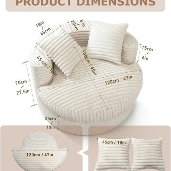 round lounge chair bean bag sofa 6527 pebble pillows