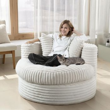 round lounge chair bean bag sofa 6529 pebble pillows