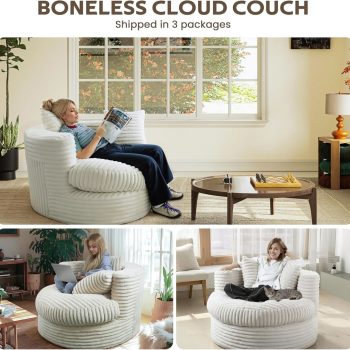 round lounge chair bean bag sofa 6538 pebble pillows